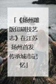 《扬州雕版印刷技艺志》在江苏扬州首发 传承城市记忆