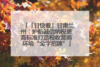 「甘快看」甘肃兰州：护航诚信纳税更高标准打造税收营商环境“金字招牌”