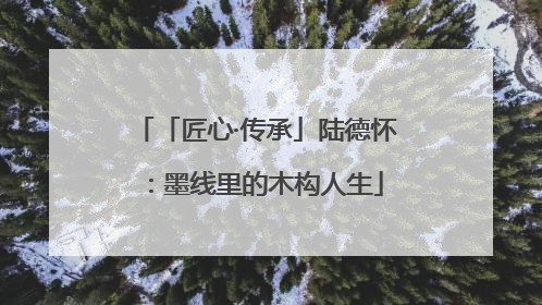 「匠心·传承」陆德怀：墨线里的木构人生