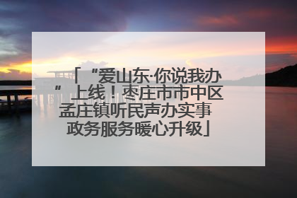 “爱山东·你说我办”上线！枣庄市市中区孟庄镇听民声办实事 政务服务暖心升级