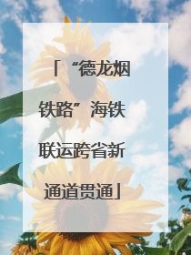 “德龙烟铁路”海铁联运跨省新通道贯通