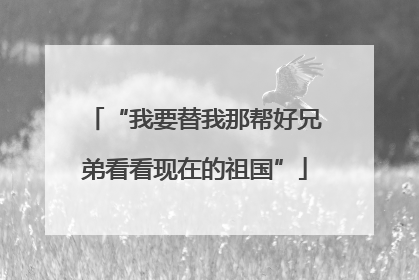 “我要替我那帮好兄弟看看现在的祖国”