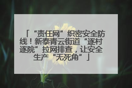 “责任网”织密安全防线！新泰青云街道“逐村逐院”拉网排查，让安全生产“无死角”