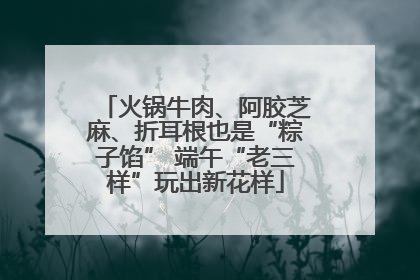 火锅牛肉、阿胶芝麻、折耳根也是“粽子馅” 端午“老三样”玩出新花样