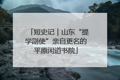 短史记｜山东“提学副使”亲自更名的平原闲道书院