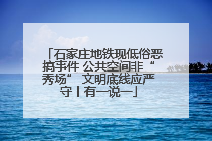 石家庄地铁现低俗恶搞事件 公共空间非“秀场” 文明底线应严守丨有一说一