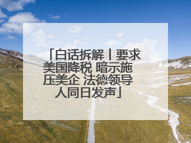 白话拆解丨要求美国降税 暗示施压美企 法德领导人同日发声