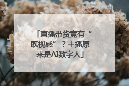 直播带货竟有“既视感”？主播原来是AI数字人