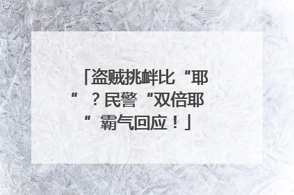 盗贼挑衅比“耶”？民警“双倍耶”霸气回应！
