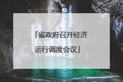 省政府召开经济运行调度会议