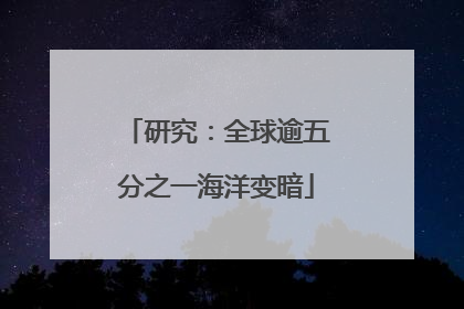 研究：全球逾五分之一海洋变暗