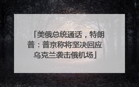 美俄总统通话，特朗普：普京称将坚决回应乌克兰袭击俄机场