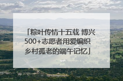 粽叶传情十五载 博兴500+志愿者用爱编织乡村孤老的端午记忆