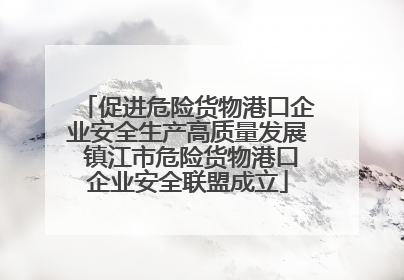 促进危险货物港口企业安全生产高质量发展 镇江市危险货物港口企业安全联盟成立