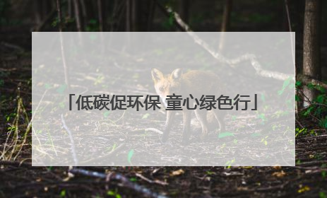 低碳促环保 童心绿色行