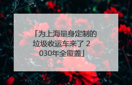为上海量身定制的垃圾收运车来了 2030年全覆盖