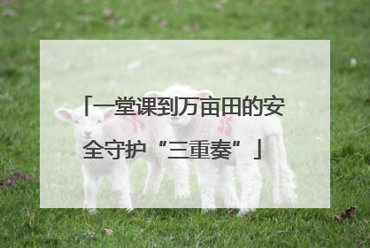 一堂课到万亩田的安全守护“三重奏”