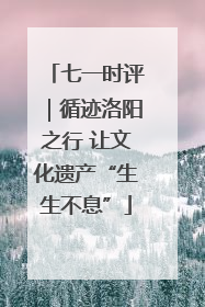 七一时评｜循迹洛阳之行 让文化遗产“生生不息”