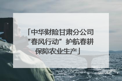 中华财险甘肃分公司“春风行动”护航春耕 保障农业生产