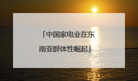 中国家电业在东南亚群体性崛起