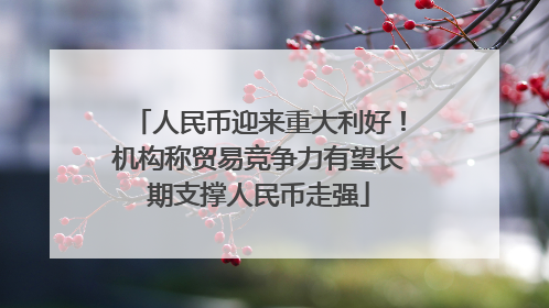 人民币迎来重大利好！机构称贸易竞争力有望长期支撑人民币走强