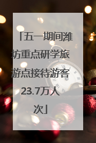 五一期间潍坊重点研学旅游点接待游客23.7万人次