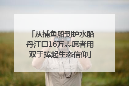 从捕鱼船到护水船 丹江口16万志愿者用双手捧起生态信仰