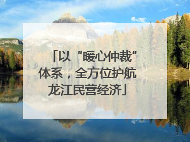 以“暖心仲裁”体系，全方位护航龙江民营经济