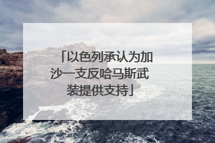以色列承认为加沙一支反哈马斯武装提供支持