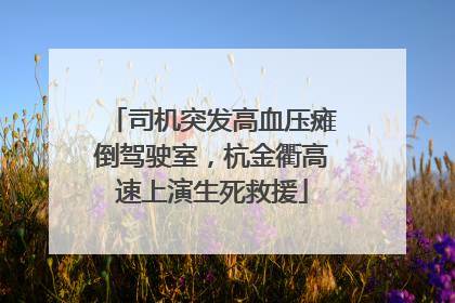 司机突发高血压瘫倒驾驶室，杭金衢高速上演生死救援
