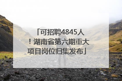 可招聘4845人！湖南省第六期重大项目岗位归集发布