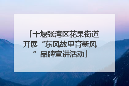 十堰张湾区花果街道开展“东风故里育新风”品牌宣讲活动