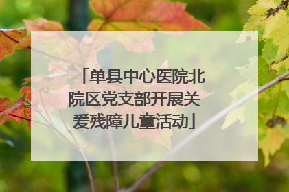 单县中心医院北院区党支部开展关爱残障儿童活动
