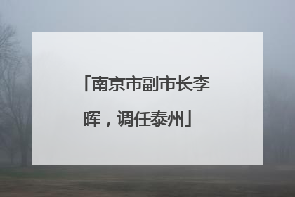 南京市副市长李晖，调任泰州