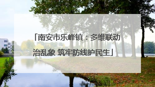 南安市乐峰镇：多维联动治乱象 筑牢防线护民生