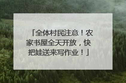 全体村民注意！农家书屋全天开放，快把娃送来写作业！