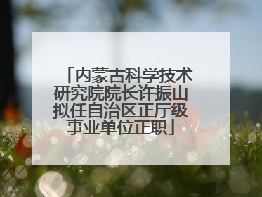 内蒙古科学技术研究院院长许振山拟任自治区正厅级事业单位正职