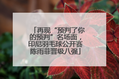 再现“预判了你的预判”名场面，印尼羽毛球公开赛陈雨菲晋级八强