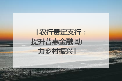 农行贵定支行：提升普惠金融 助力乡村振兴