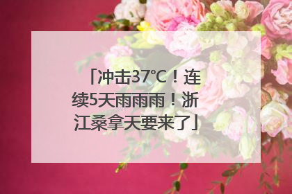 冲击37℃！连续5天雨雨雨！浙江桑拿天要来了