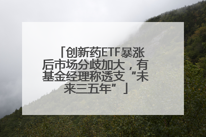 创新药ETF暴涨后市场分歧加大，有基金经理称透支“未来三五年”