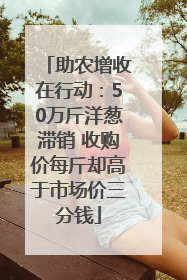 助农增收在行动：50万斤洋葱滞销 收购价每斤却高于市场价三分钱