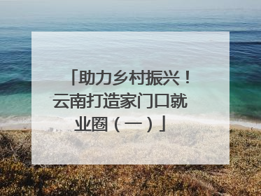 助力乡村振兴！云南打造家门口就业圈（一）