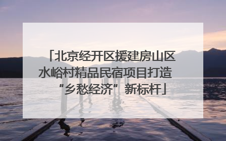 北京经开区援建房山区水峪村精品民宿项目打造“乡愁经济”新标杆