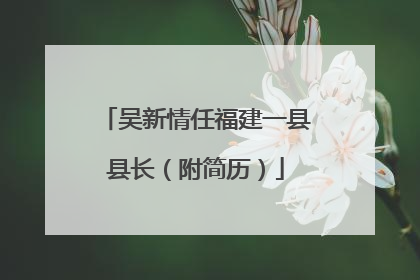 吴新情任福建一县县长（附简历）