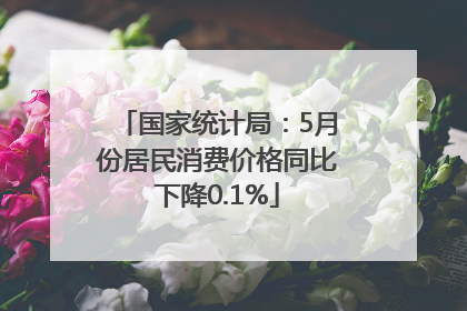 国家统计局：5月份居民消费价格同比下降0.1%