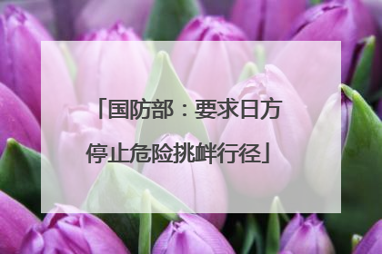国防部：要求日方停止危险挑衅行径