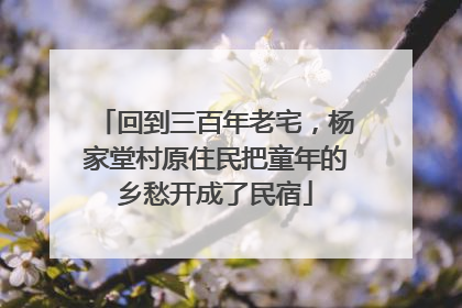 回到三百年老宅，杨家堂村原住民把童年的乡愁开成了民宿