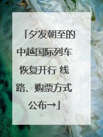 夕发朝至的中越国际列车恢复开行 线路、购票方式公布→