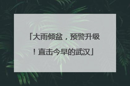 大雨倾盆，预警升级！直击今早的武汉